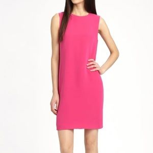 CYNTHIA ROWLEY 100% silk bright pink shift dress